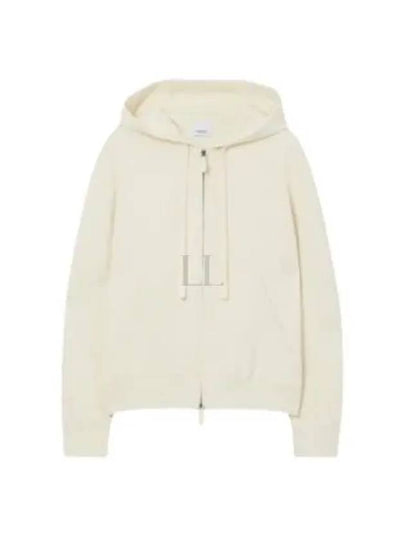 Drawstring Zip-Up Hoodie Ivory - BURBERRY - BALAAN 2