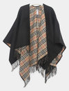 Check Reversible Wool Cape Black - BURBERRY - BALAAN 4