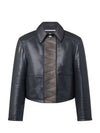 Topstitched Leather Jacket Grey - LOUIS VUITTON - BALAAN 2