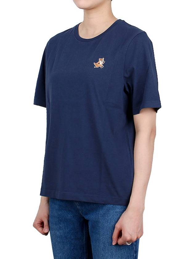 Speedy Fox Patch Comfort Short Sleeve T Shirt Navy - MAISON KITSUNE - BALAAN 4