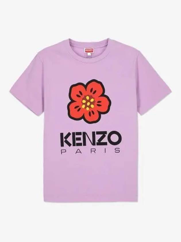 Women's Boke Flower Loose Fit Cotton Short Sleeve T-Shirt Wisteria - KENZO - BALAAN 2