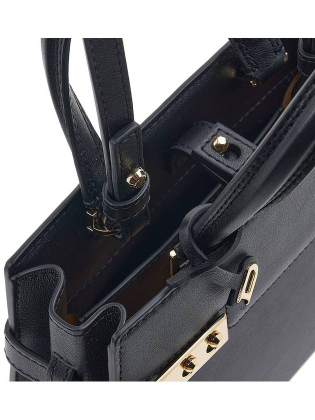 Tempete Crush Silky Calf Leather Tote Bag Black - DELVAUX - BALAAN 9