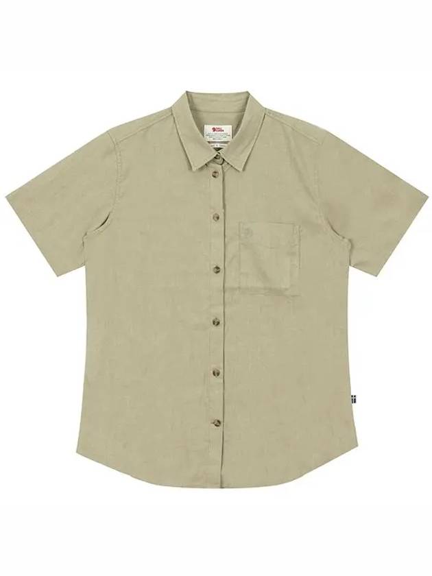 Women's Ovik Travel Short Sleeves Shirt Sand Stone - FJALL RAVEN - BALAAN 3