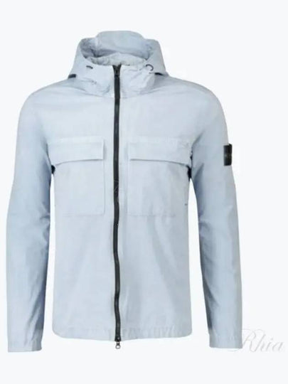 Wappen Old Effect Hooded Jacket Light Blue - STONE ISLAND - BALAAN 2