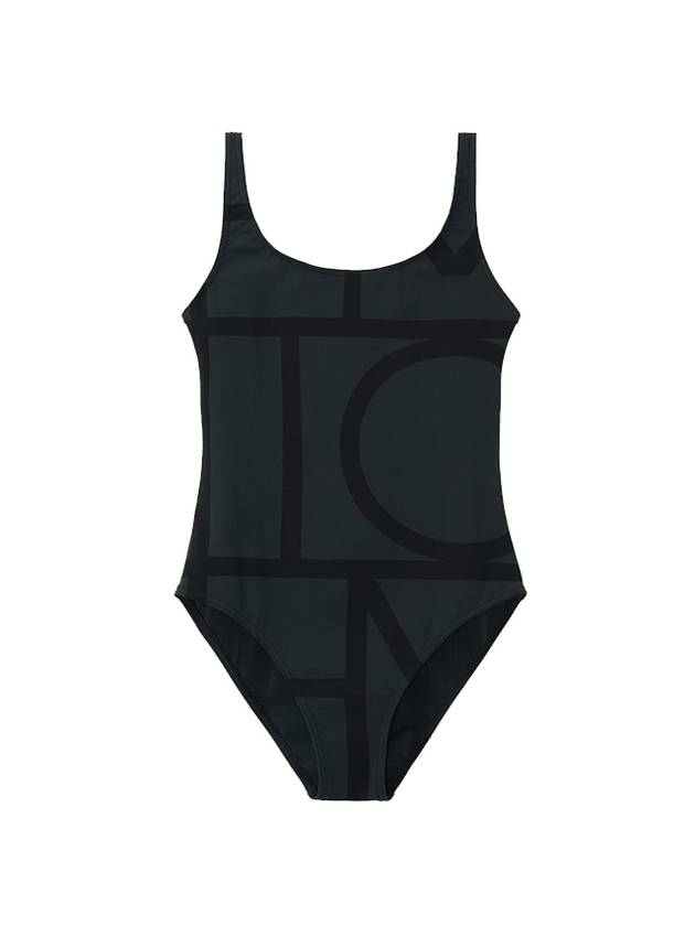 Monogram One-Piece Swimsuit Black - TOTEME - BALAAN 1