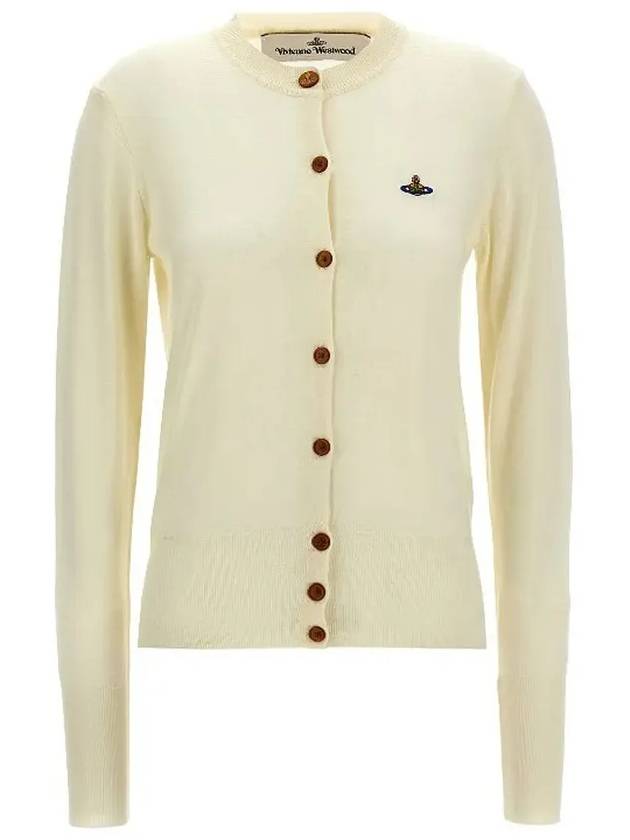 Bea Embroidered Logo Cardigan Ivory - VIVIENNE WESTWOOD - BALAAN 3