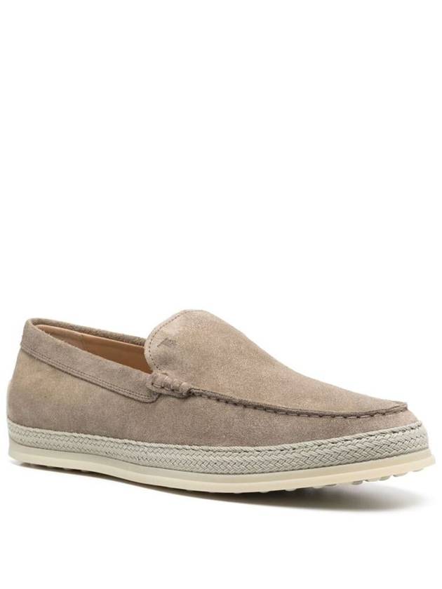 Men's Suede Slip-ons Loafers Beige - TOD'S - BALAAN 3