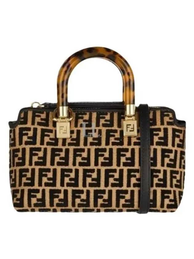 By The Way Mini Raffia Boston Tote Bag Black - FENDI - BALAAN 2