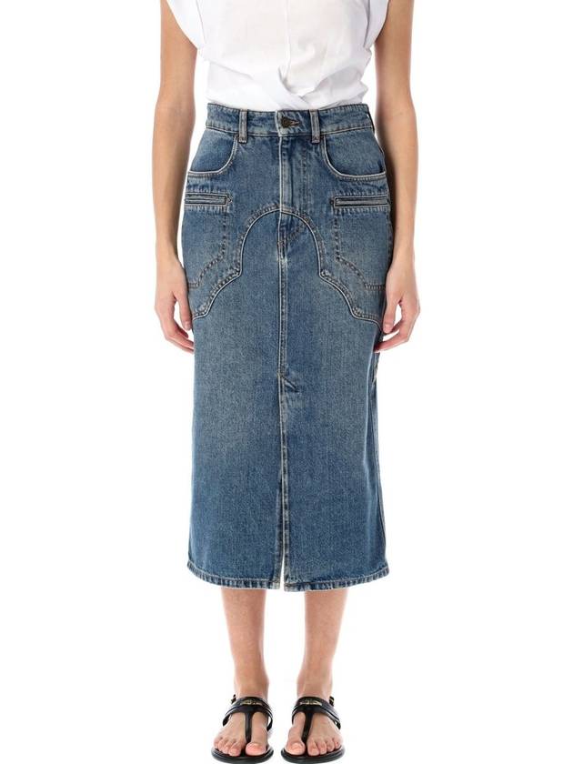 Isabel Marant Britt Denim Midi Skirt - ISABEL MARANT - BALAAN 1