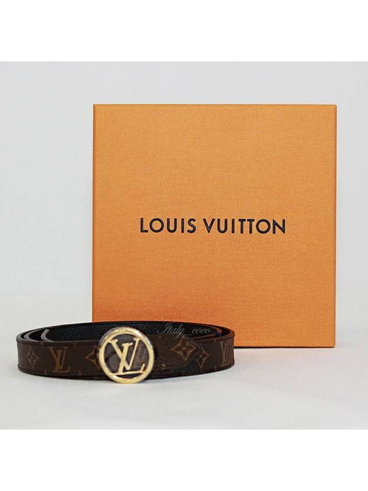 LV Circle Buckle Reversible Leather Belt Black Brown - LOUIS VUITTON - BALAAN.