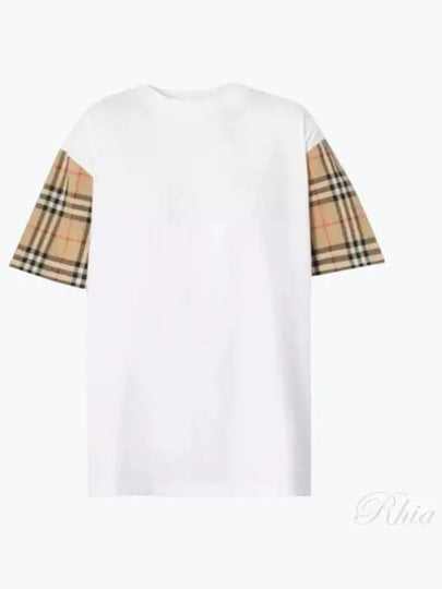 Vintage Check Sleeve Short Sleeve T-Shirt White - BURBERRY - BALAAN 2