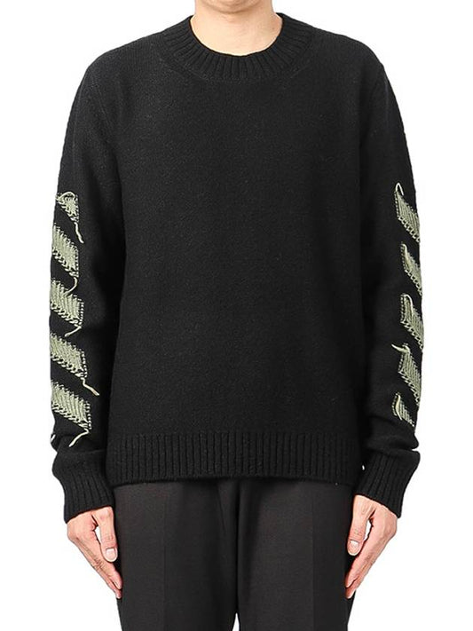 men's arrow diagonal knit black - OFF WHITE - BALAAN.