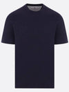 Crew Neck Short Sleeve T-Shirt Navy - BRUNELLO CUCINELLI - BALAAN 2