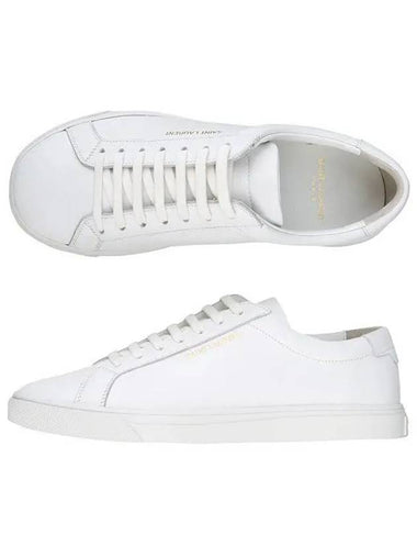 23FW 606833 0M500 9030 Andy Men’s Leather White Sneakers 997840 - SAINT LAURENT - BALAAN 1