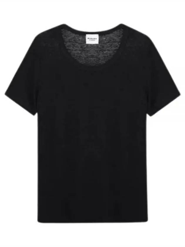 Kiliann Linen Short Sleeve T-Shirt Black - ISABEL MARANT - BALAAN 2