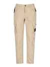 Men's Wappen Patch Slim Cargo Straight Pants Beige - STONE ISLAND - BALAAN 2