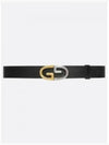 Men's Two Tone Metal Buckle Leather Belt Black - GUCCI - BALAAN 2