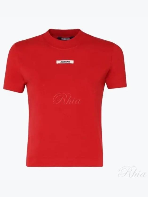 Le Gros Grain Short Sleeve T-Shirt Red - JACQUEMUS - BALAAN 2