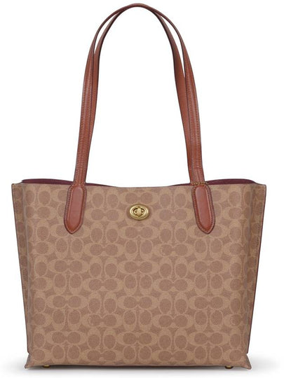 Willow Signature Canvas Tote Bag Brown - COACH - BALAAN 2