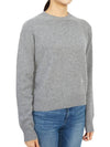 Embroidered Logo Crew Neck Cashmere Knit Top Grey - SPORTY & RICH - BALAAN 4