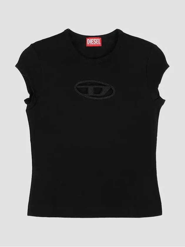 T Angie Peekaboo Logo Short Sleeve T-Shirt Black - DIESEL - BALAAN 3