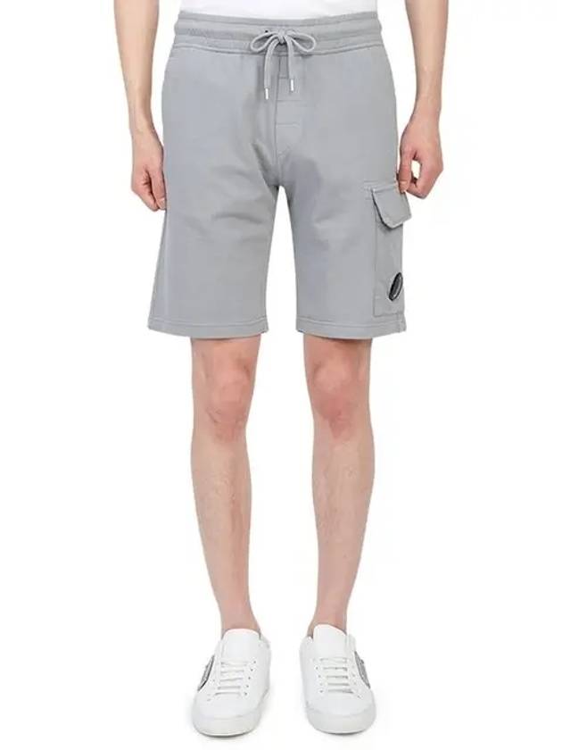 Men's Lens Patch Cargo Shorts Grey - CP COMPANY - BALAAN 3