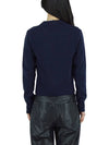 Heart Logo Cashmere Knit Top Navy - AMI - BALAAN 8