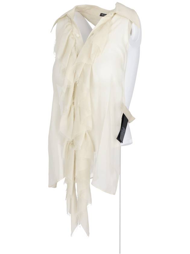 BO SHIRT PLASTRON WITH RAW EDGE ROUCHES SILK CHIFF - ANN DEMEULEMEESTER - BALAAN 2