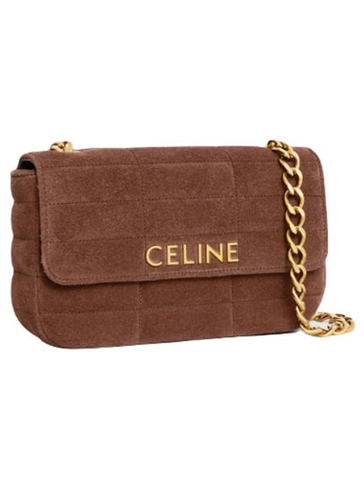 Matelasse Monochrome Suede Calfskin Chain Shoulder Bag Brown - CELINE - BALAAN 2