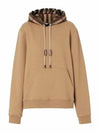 Check Cotton Oversized Hoodie Camel - BURBERRY - BALAAN 2