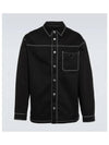 Contrast stitch long sleeve shirt black - PRADA - BALAAN 2