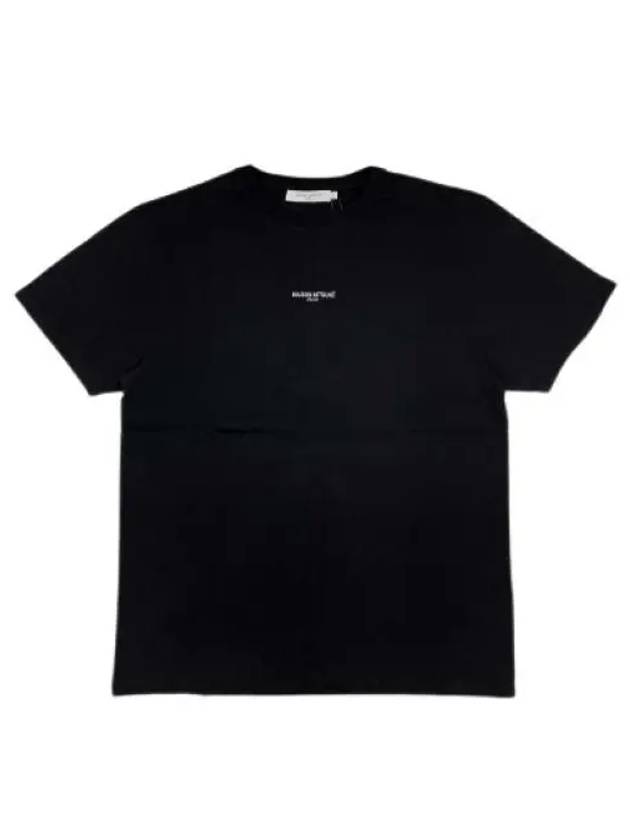 Embroidery Relaxed Melange Short Sleeve T-shirt Black - MAISON KITSUNE - BALAAN 2