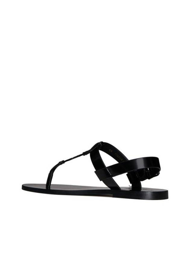 Cassandre Flip Flops Black - SAINT LAURENT - BALAAN 4