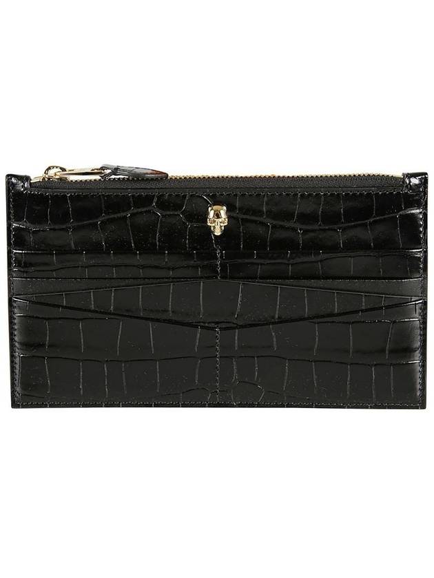 Skull Zipper Card Wallet Black - ALEXANDER MCQUEEN - BALAAN 4