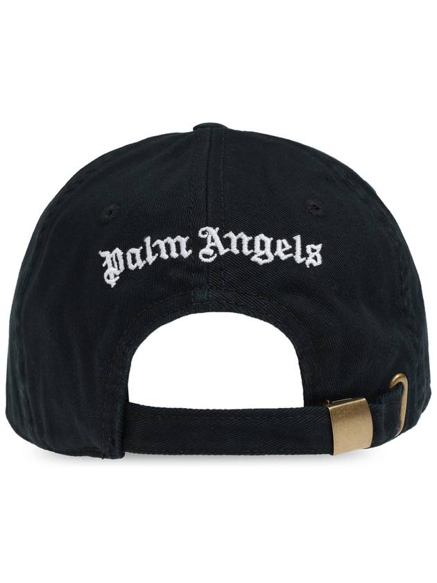 Monogram Ball Cap Black - PALM ANGELS - BALAAN 4