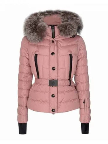 BEVERLEY Beverly Grenoble fur hood belted short padding pink women s 233352 - MONCLER - BALAAN 1