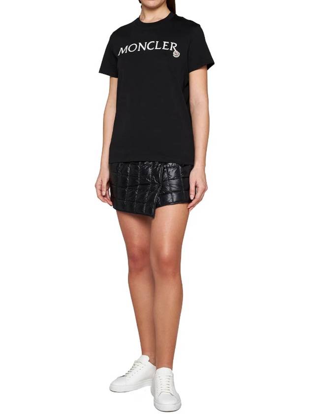 Women s embroidery logo short sleeved t shirt black 8C0001189AIJ999 - MONCLER - BALAAN 4