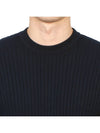 Baby Cable Cotton 4 Bar Crew Neck Knit Top Navy - THOM BROWNE - BALAAN 9