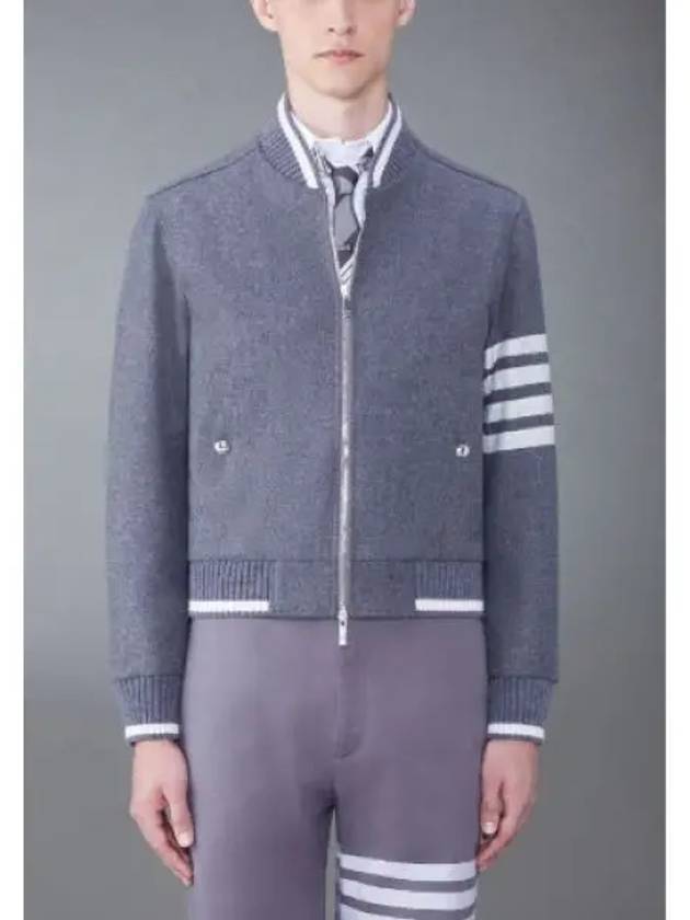 4 Bar Stripe Bomber Jacket Grey - THOM BROWNE - BALAAN 2