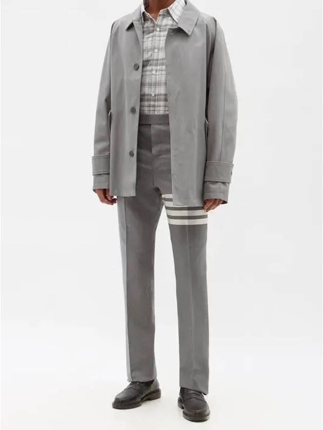 RWB Armband Plaid Long Sleeve Shirt Grey - THOM BROWNE - BALAAN 3