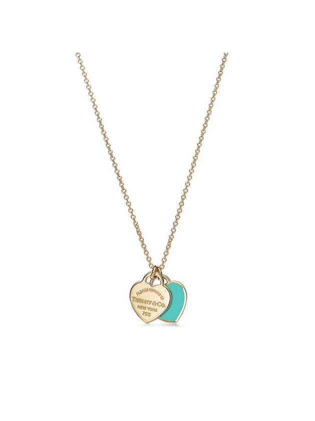 Mini Double Heart Tag Pendant Necklaces Gold - TIFFANY & CO. - BALAAN 1