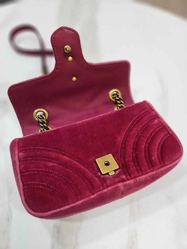 GG Marmont Matelasse Velvet Small Shoulder Bag 446744 - GUCCI - BALAAN 6