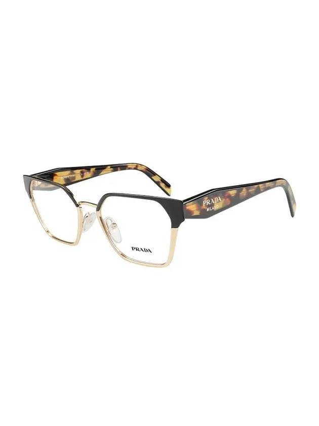 Frame Square Metal Eyeglasses Brown Gold - PRADA - BALAAN 1