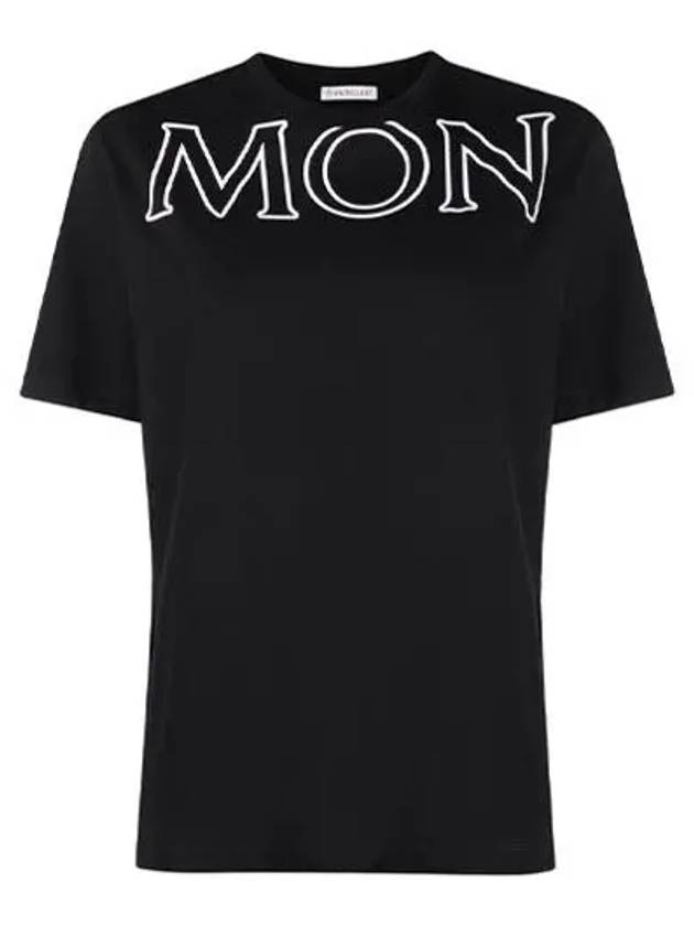 MON Logo Round Short Sleeve TShirt Black Women’s TShirt 8C00022 829HP 999 - MONCLER - BALAAN 1