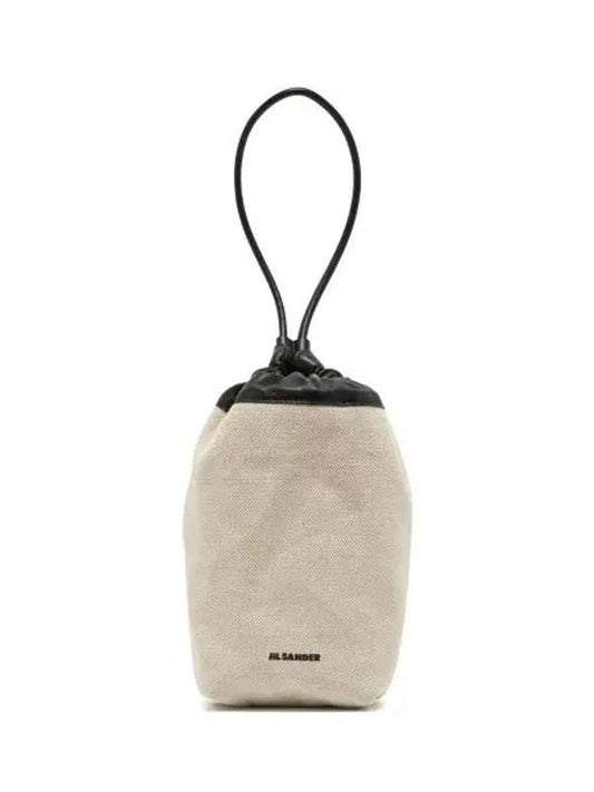 Dumpling Drawstring Canvas Cross Bucket Bag Ivory - JIL SANDER - BALAAN 2