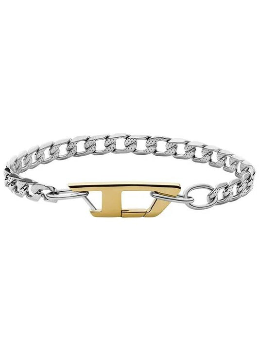 Male Man Silver Gold Bracelet DX1338040 - DIESEL - BALAAN 1