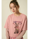 24 Bella Cat Mesh Layered TShirt_Pink - VIBEREEN - BALAAN 5