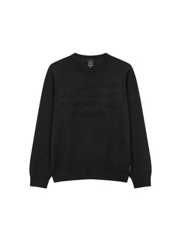 Men s embossed logo point knit black 271915 - ARMANI EXCHANGE - BALAAN 1