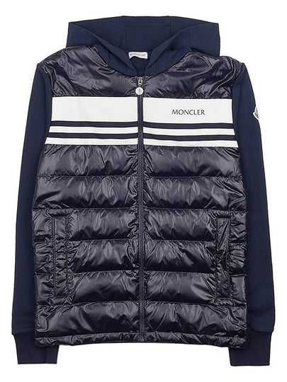 Logo Cotton Zip Up Hoodie Navy - MONCLER - BALAAN 2