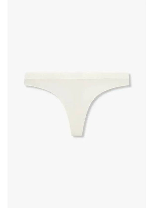 UNDERWEAR Women s Embroidered Logo Banding Thong Ivory - EMPORIO ARMANI - BALAAN 1